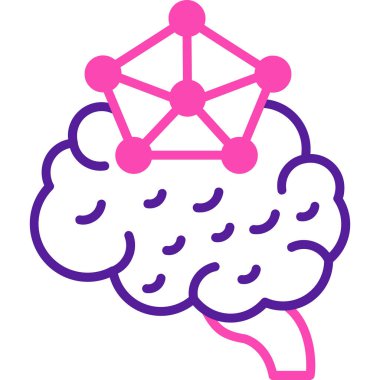 Beyin. Web simgesi basit illüstrasyon