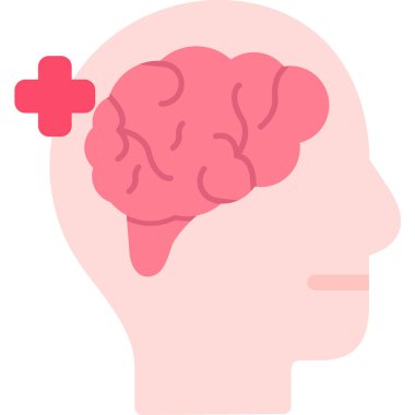 Beyin sağlığı sağlık ikonu doldurulmuş dış hat biçiminde