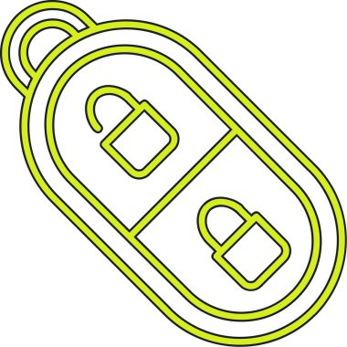 Yeşil ve siyah çizgi film ikonunun vektör çizimi