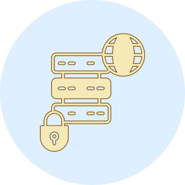 zincir kilit güvenlik simgesi doldurulmuş dış hat biçimi