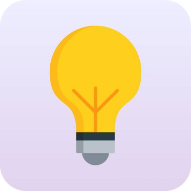 Beyaz arka plan, vektör, illüstrasyon izole ampul düz simgesi