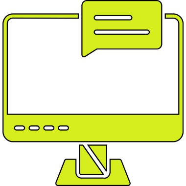 Sohbet baloncukları olan dizüstü bilgisayar