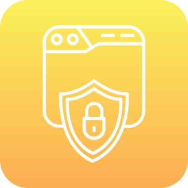 Ana hatları doldurulmuş akıllı güvenlik kamerası kilidi simgesi beyaz arkaplanda izole edildi. Nesnelerin interneti, kablosuz bağlantısı olan dijital. Gümüş kare düğme. vektör