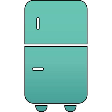 Buzdolabı simgesi, vektör çizimi beyaz arkaplanda izole edildi