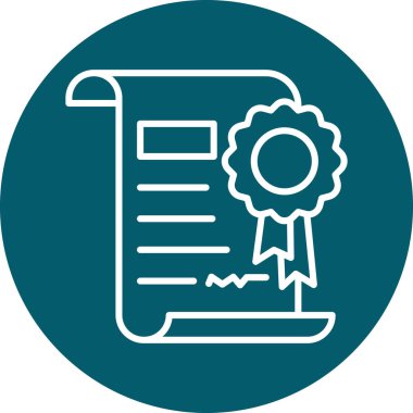 Sertifika ikonu vektör illüstrasyonu