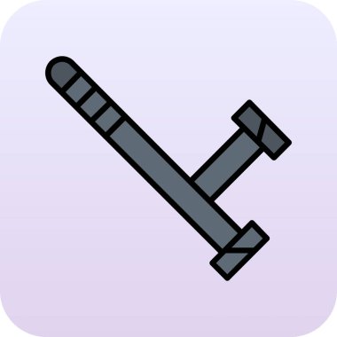 Çizgi film kılıç simgesinin vektör çizimi