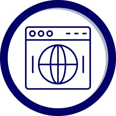 Tarayıcı. Web simgesi basit illüstrasyon