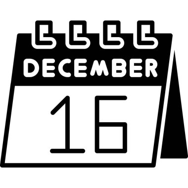 Aralık 15 - Satır biçimi, vektör simgesi