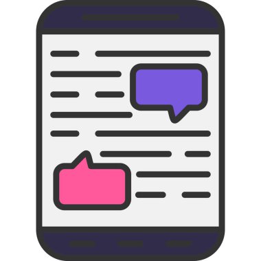 Mesaj var. Web simgesi basit illüstrasyon