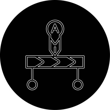 Yol işareti simgesinin vektör illüstrasyonu