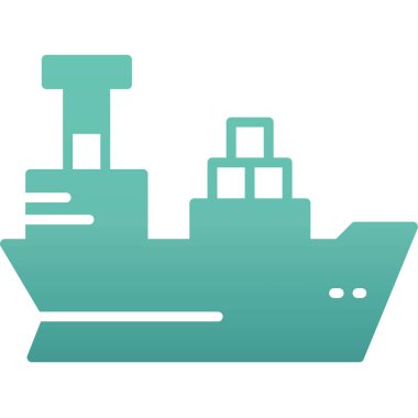 Deniz ikonlu gemi, basit vektör çizimi