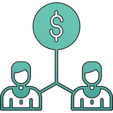 Takım çalışması simgesinin vektör illüstrasyonu