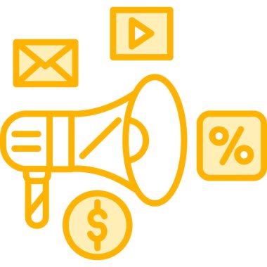 Megafon ikonu vektör illüstrasyonu