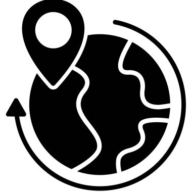 harita konumu simgesi, düz biçim izole