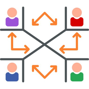 İş adamları düz simge, vektör illüstrasyon tasarımı