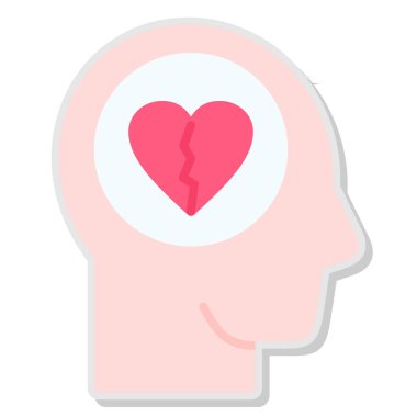 Kırık bir kalp ve kırık bir kafa simgesi.