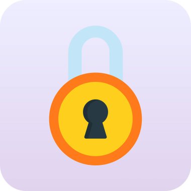 Asma kilit. Web simgesi basit illüstrasyon