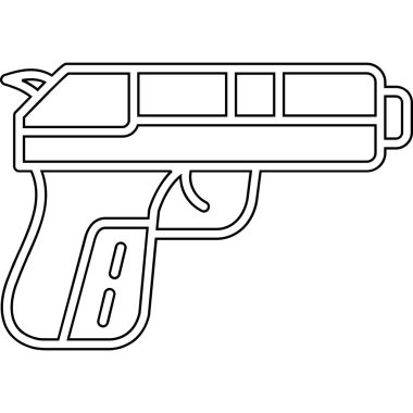 Beyaz arka planda izole edilmiş polis silahı ikonu. Polis sembolü stok vektör illüstrasyonu.