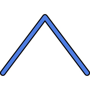 Bir üçgenin mavi ve beyaz ikonunun vektör çizimi