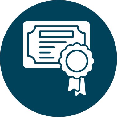 Sertifika. Web simgesi basit illüstrasyon