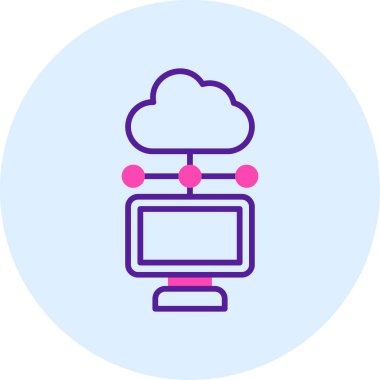 bulut hesaplama simgesi, vektör illüstrasyonu