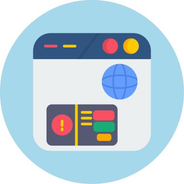 Tarayıcı web tasarım simgesi düz biçimli