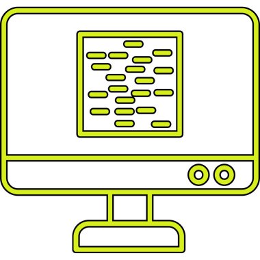 Bilgisayar monitörü simgesi. Beyaz arkaplanda izole edilmiş web tasarımı için ana bilgisayar izleme vektör simgesi