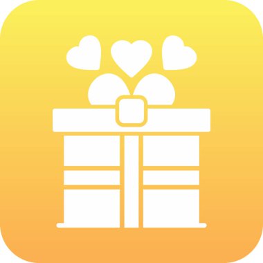 düz stil hediye kutusu simgesi