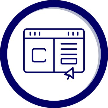 Tarayıcı. Web simgesi basit illüstrasyon