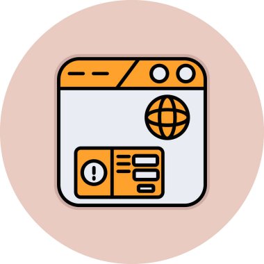 Tarayıcı. Web simgesi basit illüstrasyon