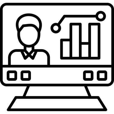 iş analizi çizelgesi simgesi ana hat biçiminde