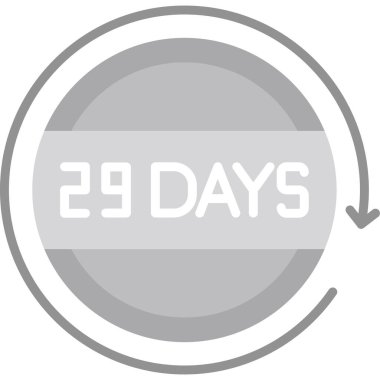 Beyaz arkaplan simgesinde 28 gün kalan simge