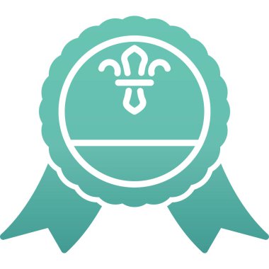 Defne madalyası düz simgesi, vektör illüstrasyonu