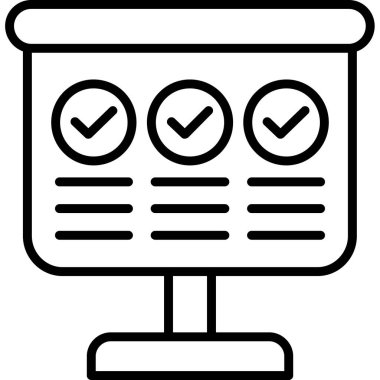 Kontrol listesi. Web simgesi basit illüstrasyon