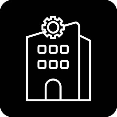 Fabrika simgesi, vektör illüstrasyonu