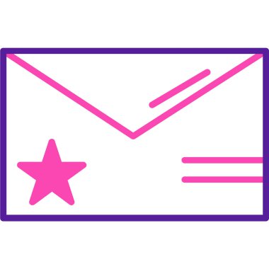 Harf simgesi ve vektör illüstrasyonlu zarf