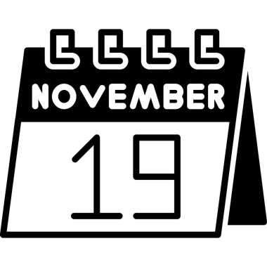 Çizgi çizgisi simgesi olan 19 Kasım takvimi.