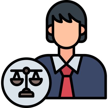 Yargıç simgesi, vektör illüstrasyonu