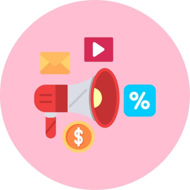 Düz simgesi pazarlama, illüstrasyon vektör