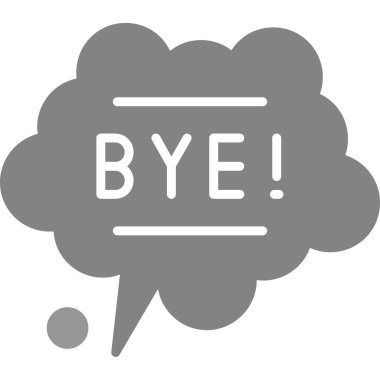 Metinli konuşma balonu elveda, vektör illüstrasyonu