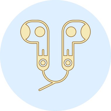 Bir çift kulaklık simgesinin vektör çizimi