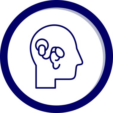 Beyin. Web simgesi basit illüstrasyon