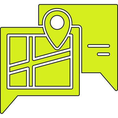 GPS konum simgesine sahip harita işaretleyici, özet biçimi