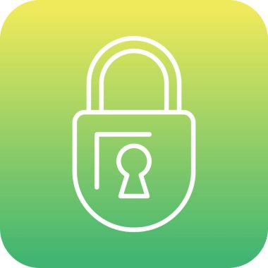 Benzersiz asma kilit vektör çizgisi simgesi