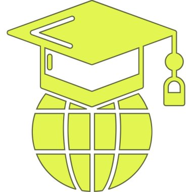 Eğitimde mezuniyet başlığı simgesi - okul - öğrenme kategorisi