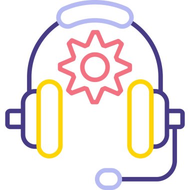 Kulaklık. Web simgesi basit illüstrasyon