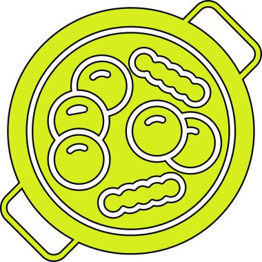 sıcak yiyecek ikonu vektör illüstrasyonu