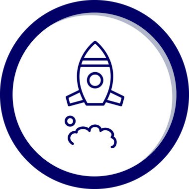 Roket. Web simgesi basit illüstrasyon