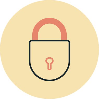 Kilit. Web simgesi basit illüstrasyon