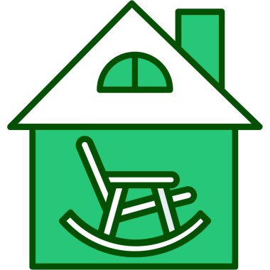 Eve. Web simgesi basit illüstrasyon